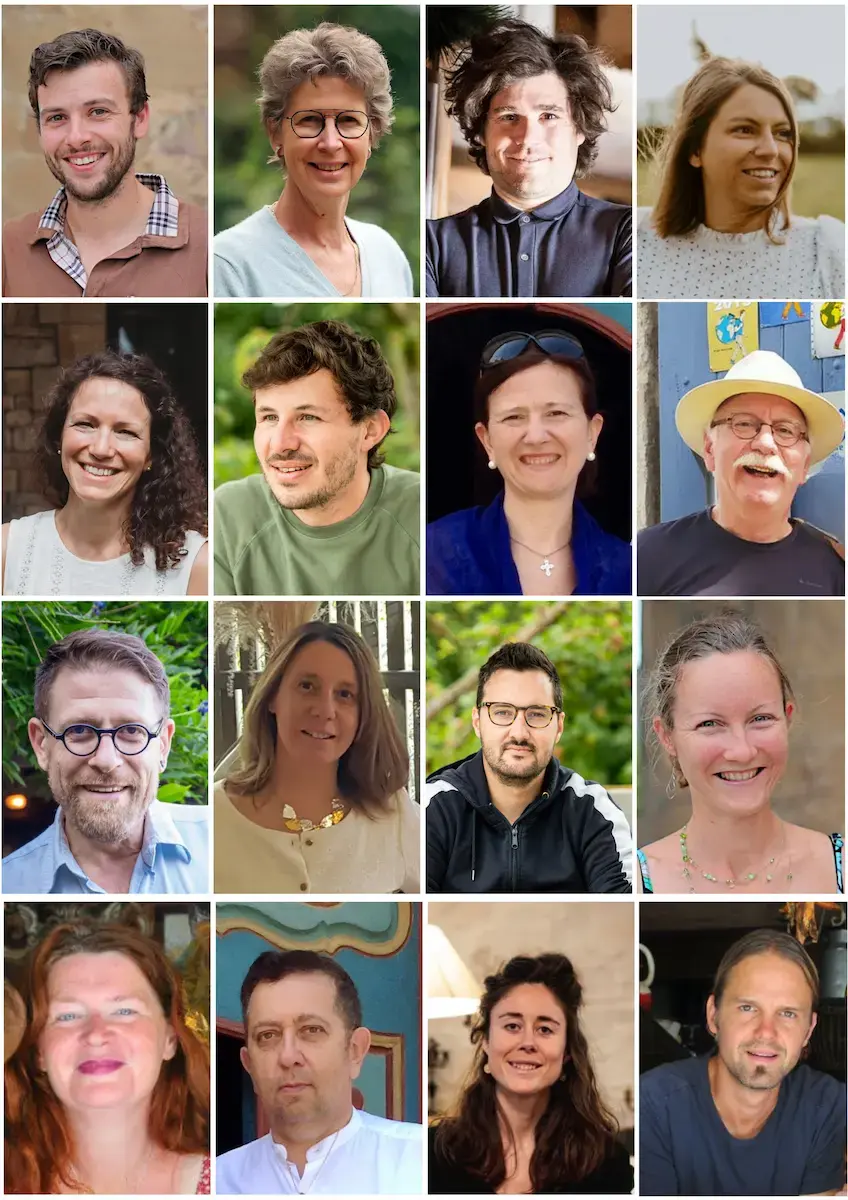 GreenGo - Mosaïque de portraits des hébergeurs de GreenGo.