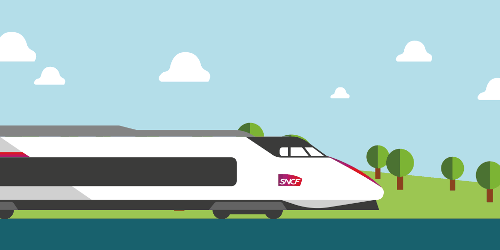 Image animée d’un train à grande vitesse.