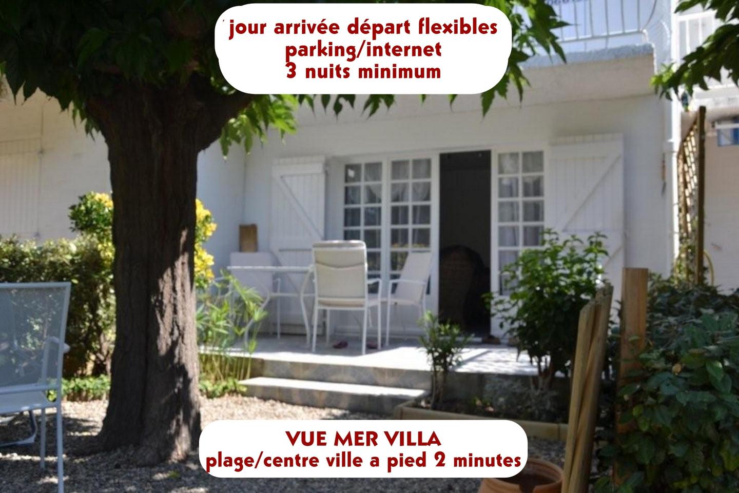 Logement GreenGo: Villa vue mer plage a pied 2 minutes internet parking