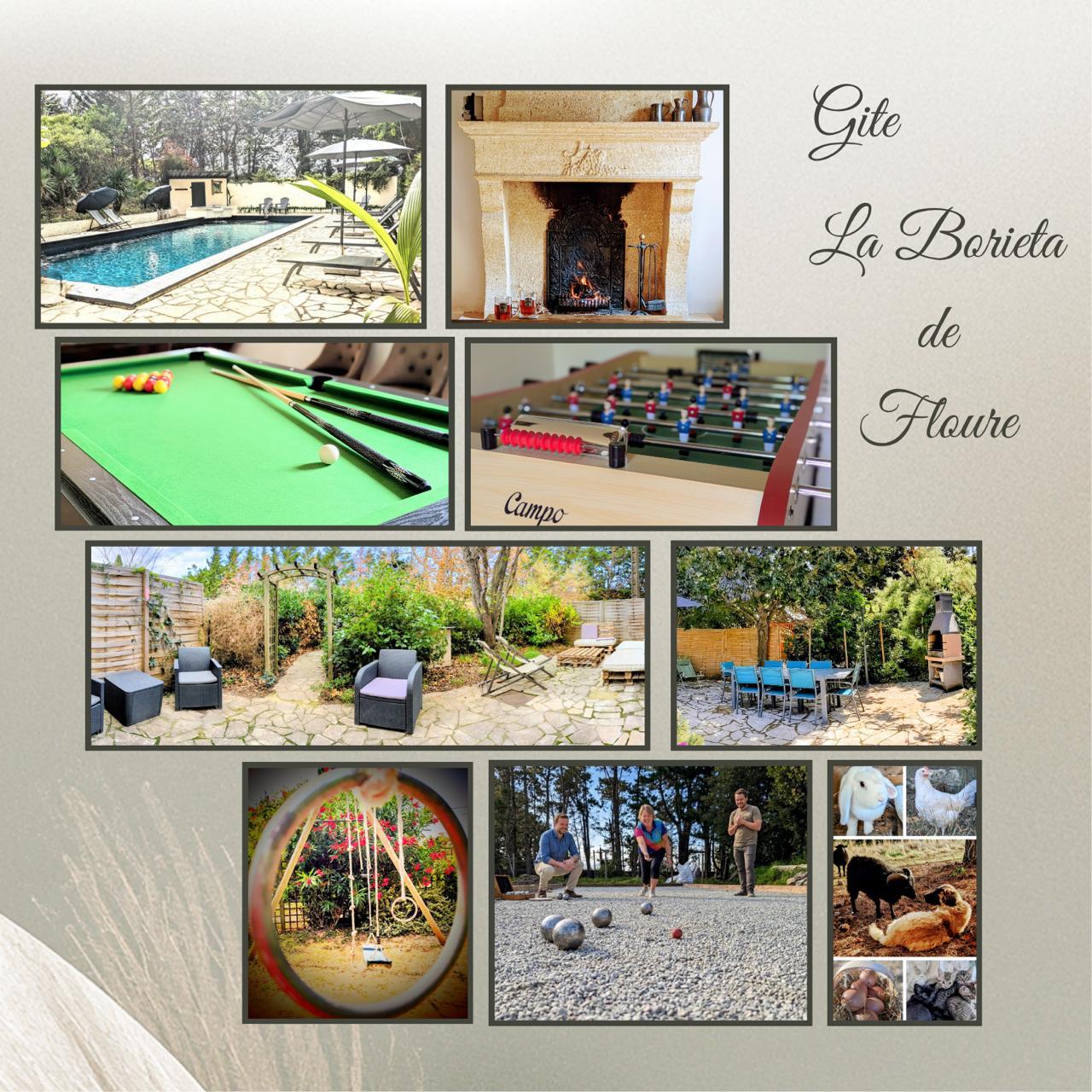 Logement GreenGo: Gite à la ferme avec piscine, billard, baby-foot, boulodrome, aire de jeux et cheminée