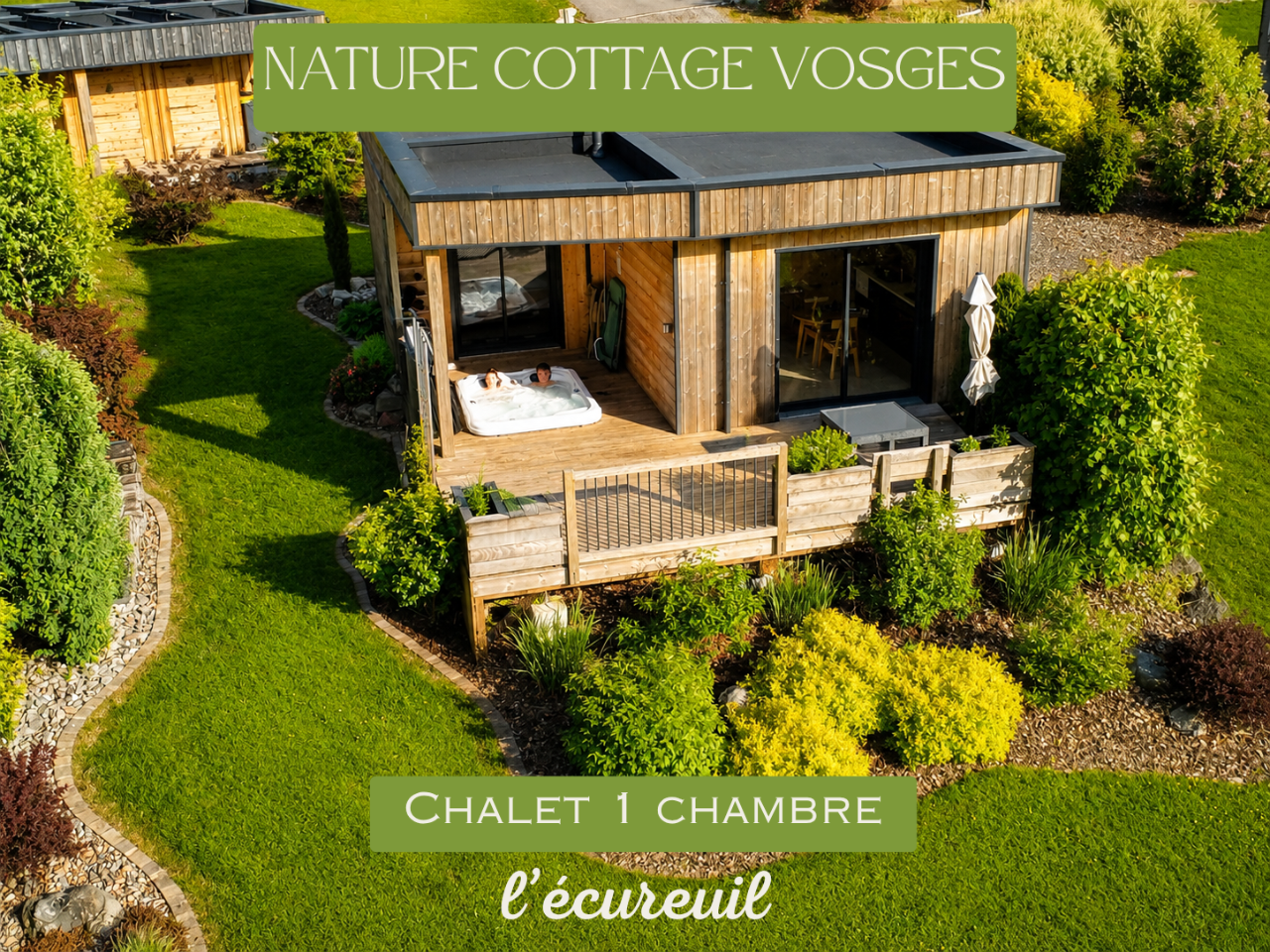 GreenGo Domaine Nature Cottage Vosges Ecolodge l'écureuil avec jacuzzi privatif