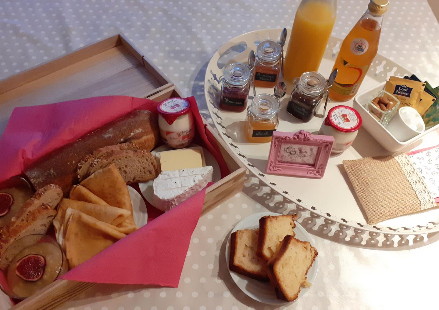 Petit déjeuner avec les produits de la ferme
