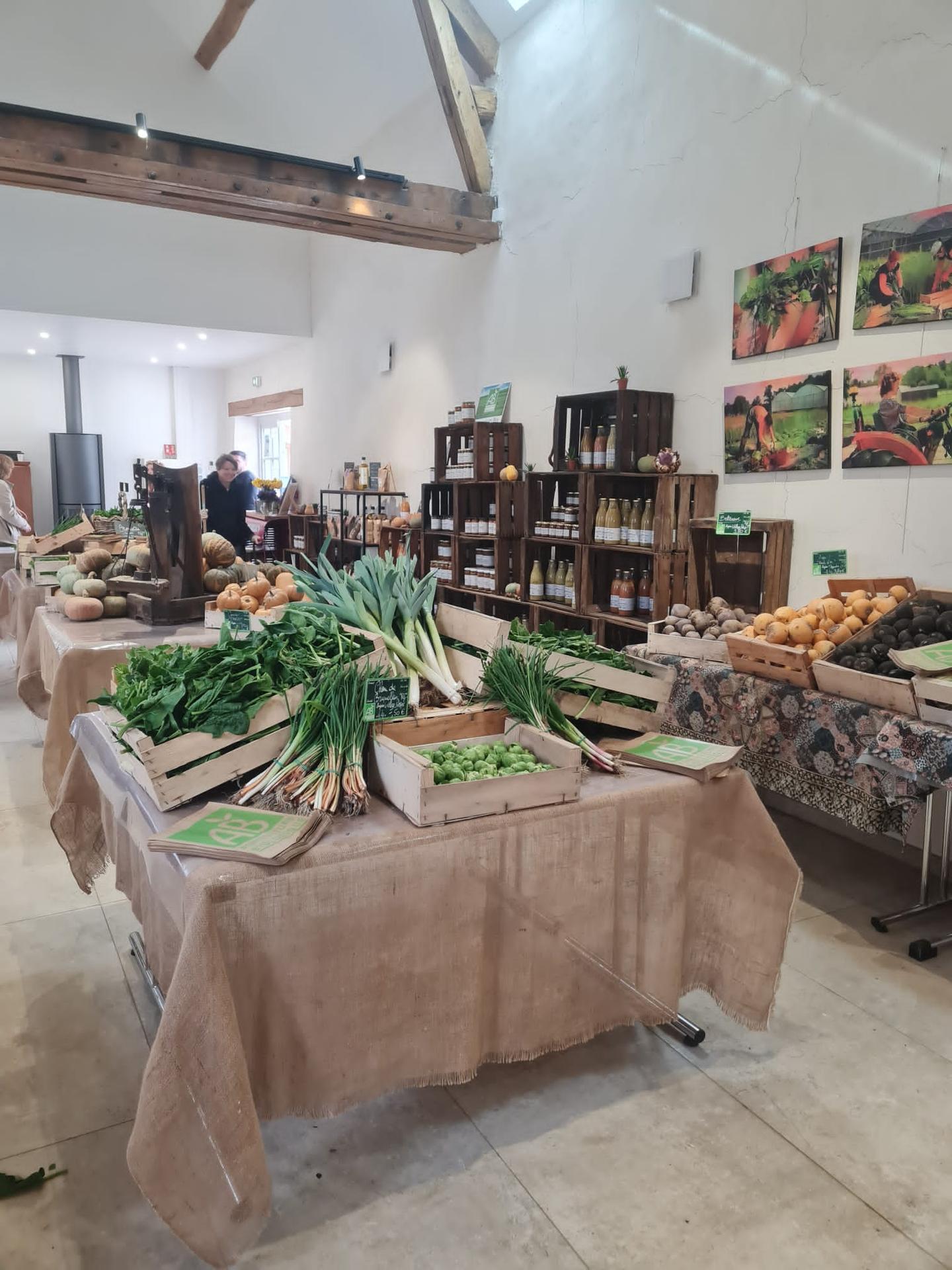 Vente à la ferme de légumes bio et de produits du terroir