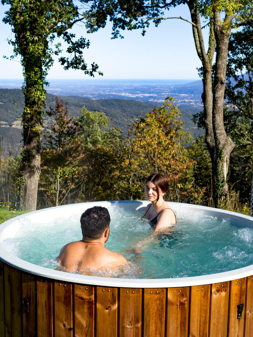 Bain nordique chauffé au bois