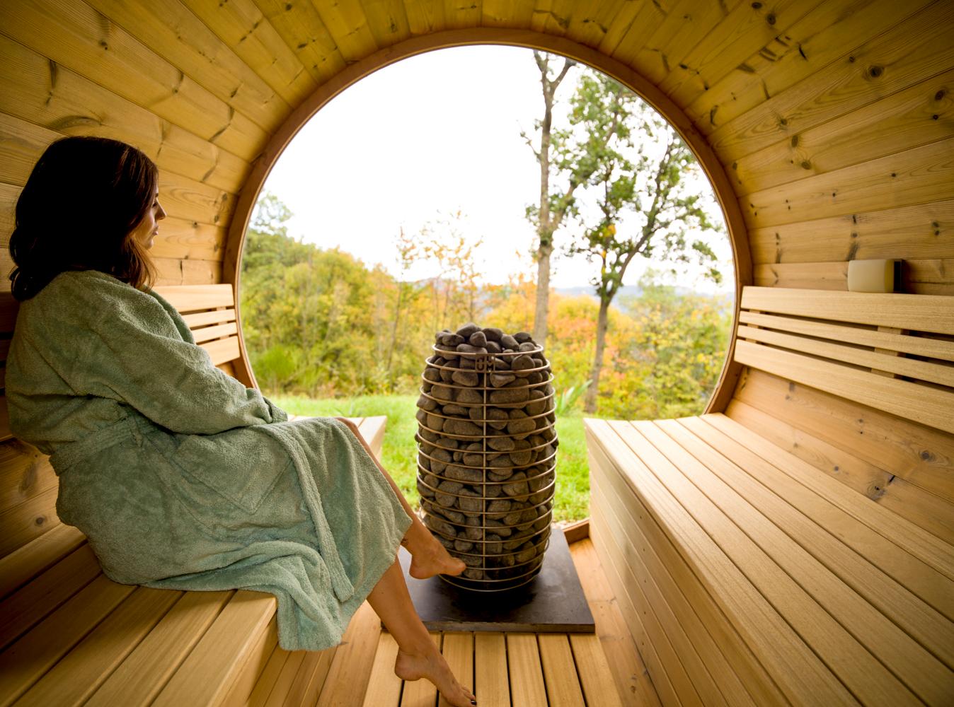 Sauna panoramique en pleine nature