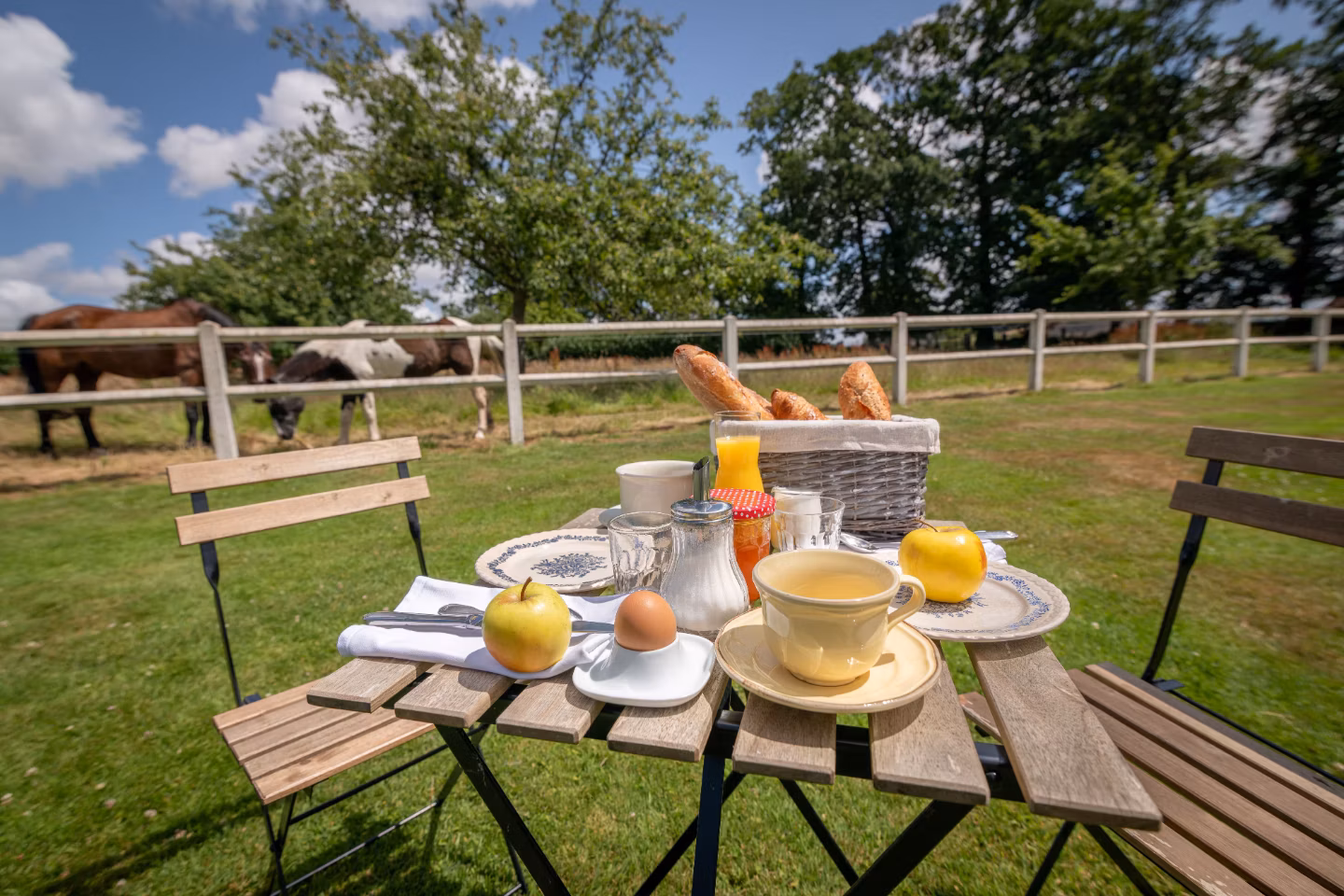 Petit-déjeuner à l'air frais