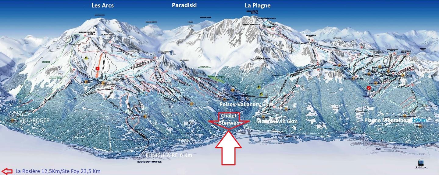 Nature Ski Lodge Sterwen au pied des grandes stations Paradiski La PLagne Les Arcs avec navette gratuite pour le funiculaoire pour Arc 1600