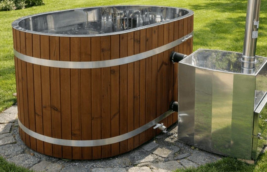 Bain nordique privatif chauffé au bois.