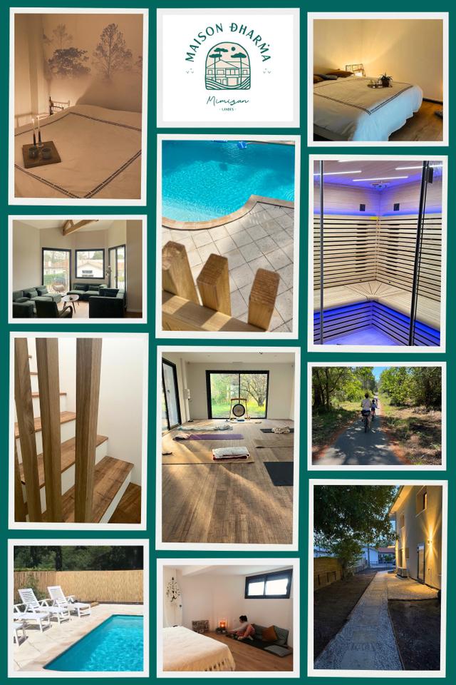 Logement GreenGo: Maison Dharma, maison de vacances avec piscine et sauna, centre de retraite de yoga, surf, écriture