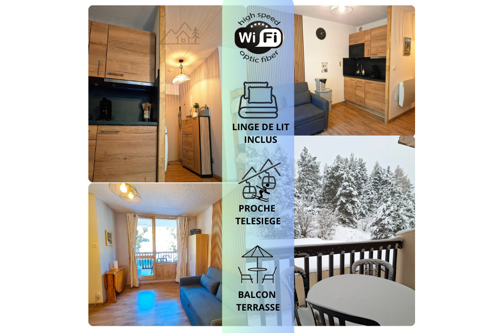 Studio cabine cosy - Proche des pistes - Vue foret