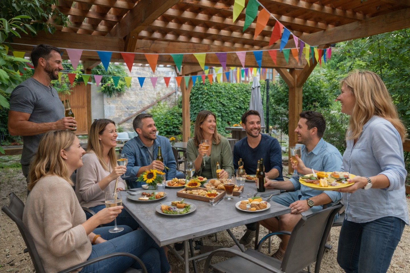 GreenGo Gîte 22 personnes à 1h de Lyon : 10 chambres & chalets, en pleine nature, calme & convivialité
