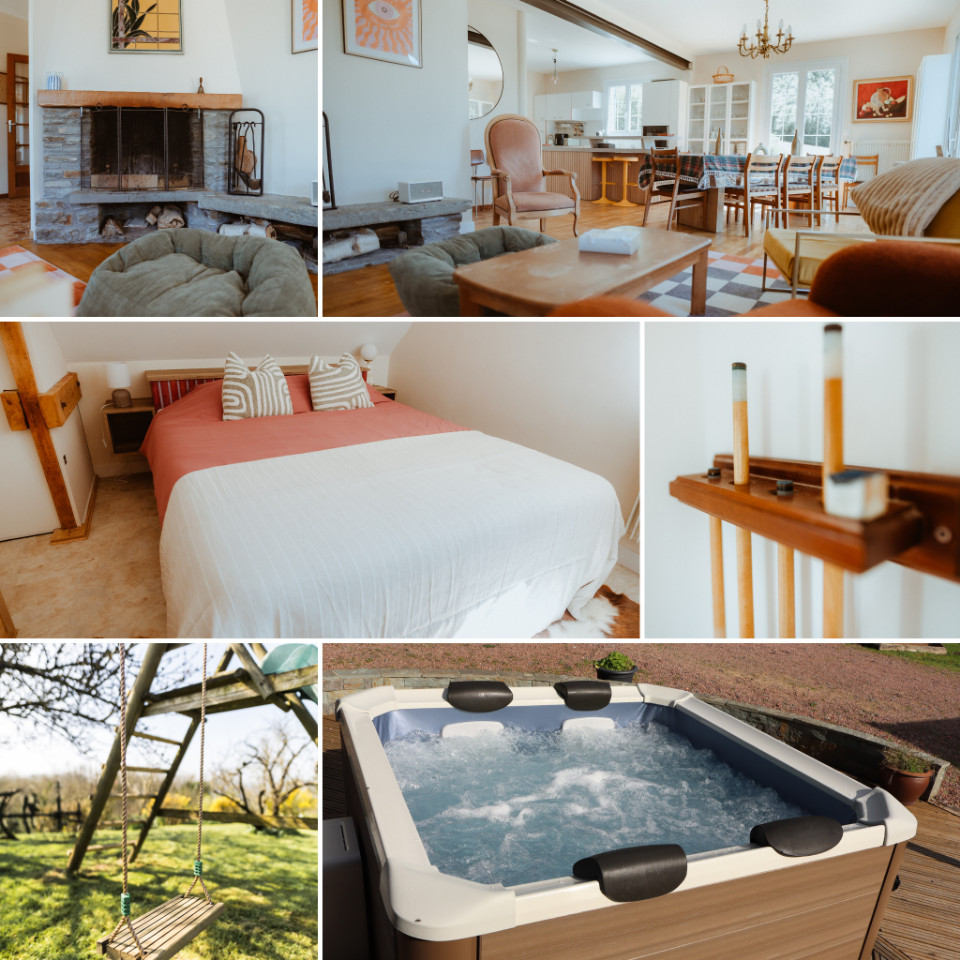 GreenGo Villanonna : Jacuzzi, Billard, Ping-Pong, Pétanque, Balançoire, Cheminée et grand Jardin