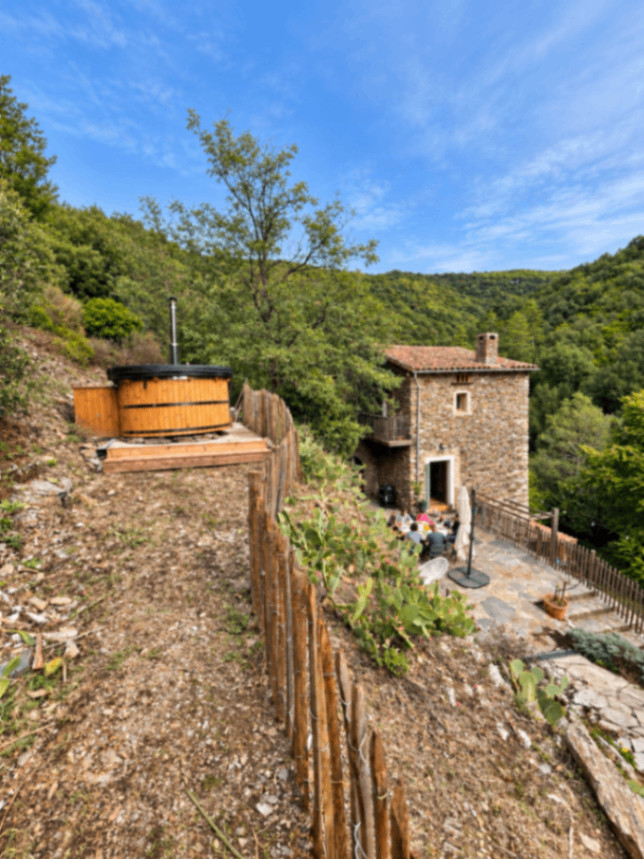 Mas Cévenol, bain nordique, piscine, vue nature
