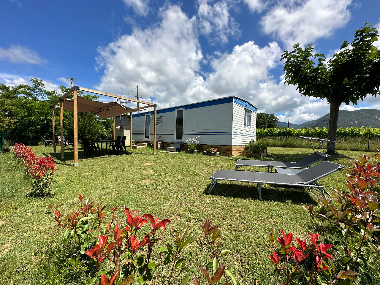 Logement GreenGo: Mobil-home en Drôme Provençale