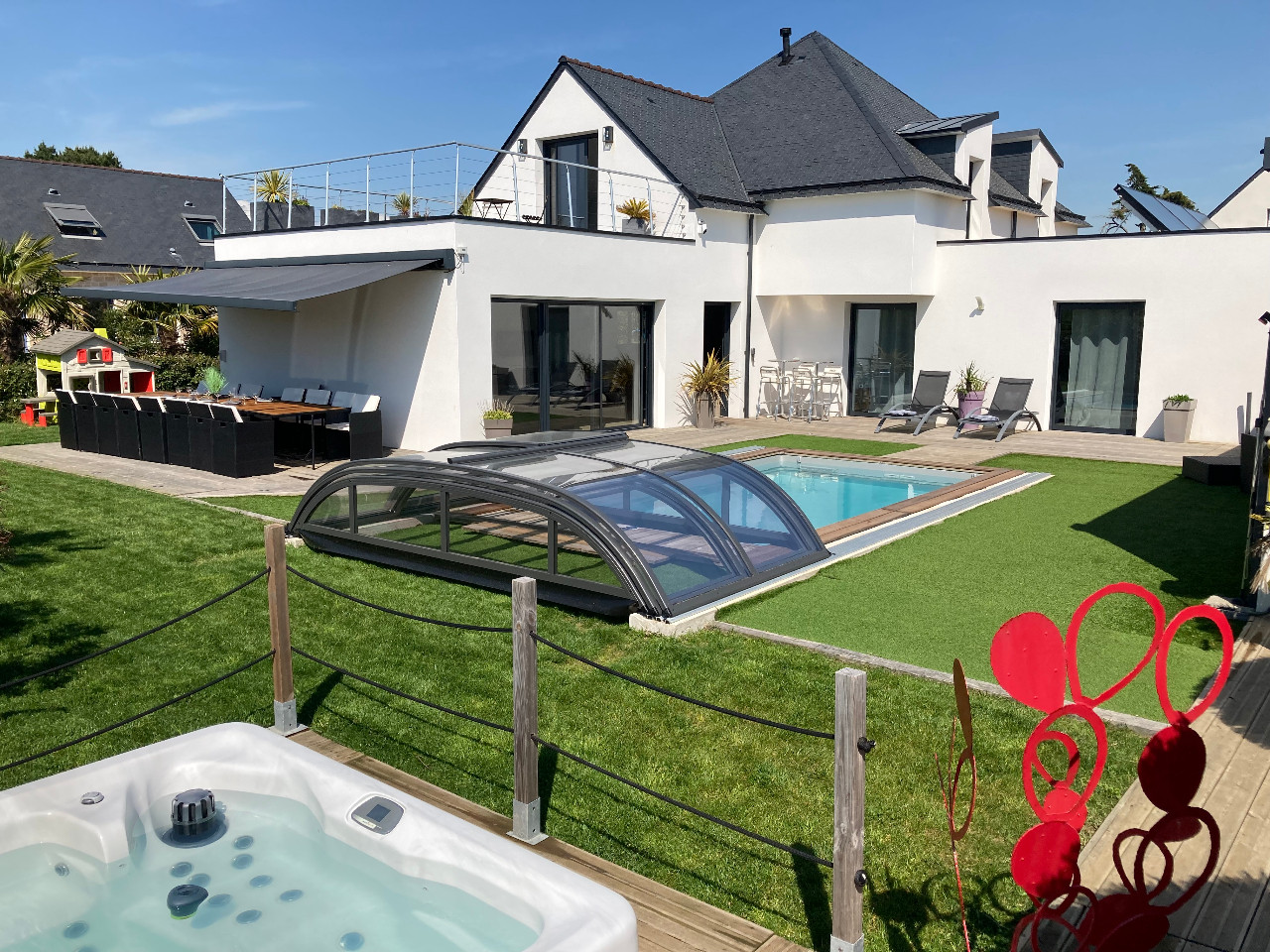 GreenGo Villa Charles Ashton 100 m plage, piscine, jacuzzi, salle de ciné