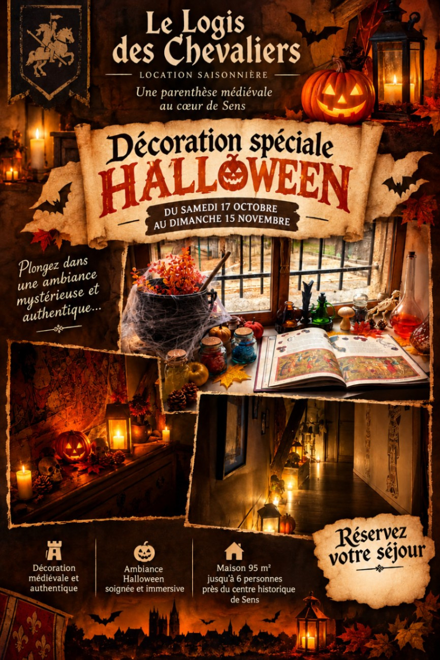 Spécial Halloween : le logis des chevaliers, maison thème médiéval avec baignoire balnéothérapie