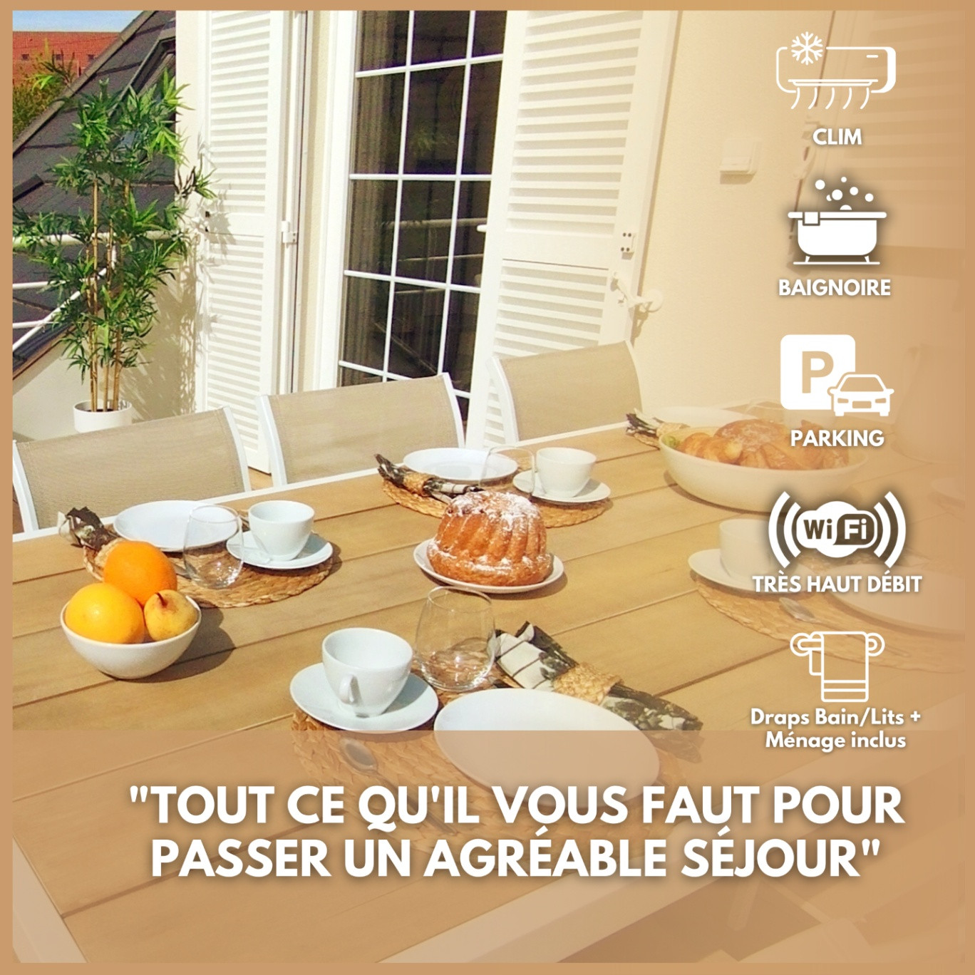 Vignes & Tropiques : Gîte 4* pour 6 personnes - Parking - Wifi - Clim - Grande Terrasse
