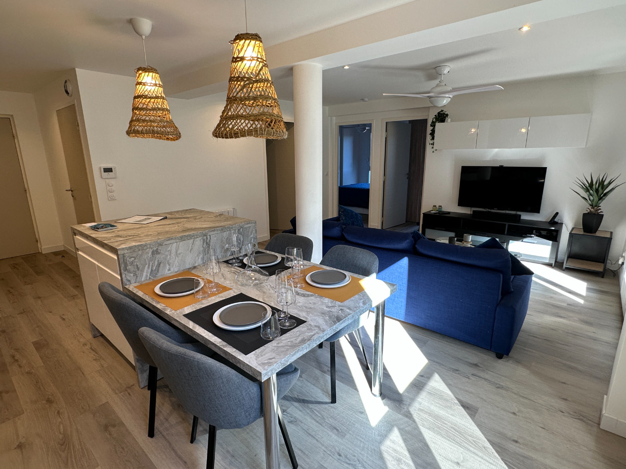 T3 de 65m2, vue mer, parking et à 5mn des plages