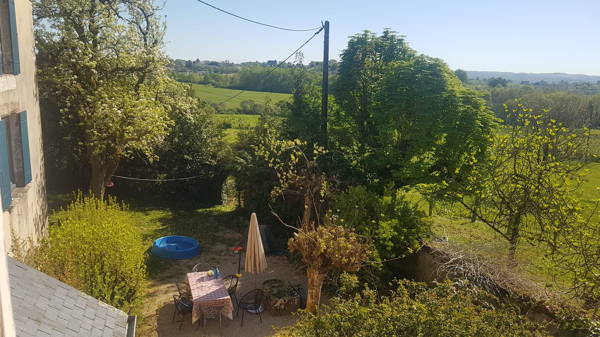 Le jardin arboré, transats à l'ombre