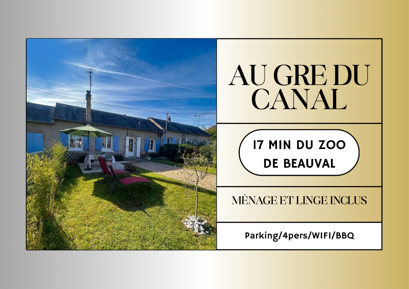 Logement GreenGo: Gîte au Gré du Canal