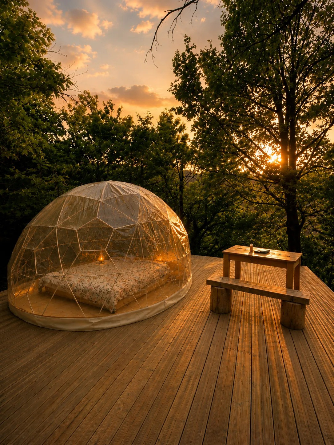 Dome sous les étoiles - Rivière & Animaux | Douche ambiance Bali