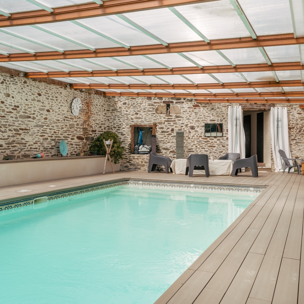 Piscine couverte chauffée l'été