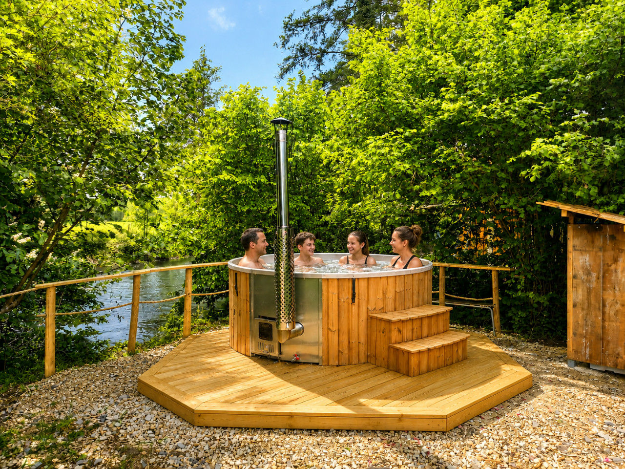 Bain nordique chauffé au Bois