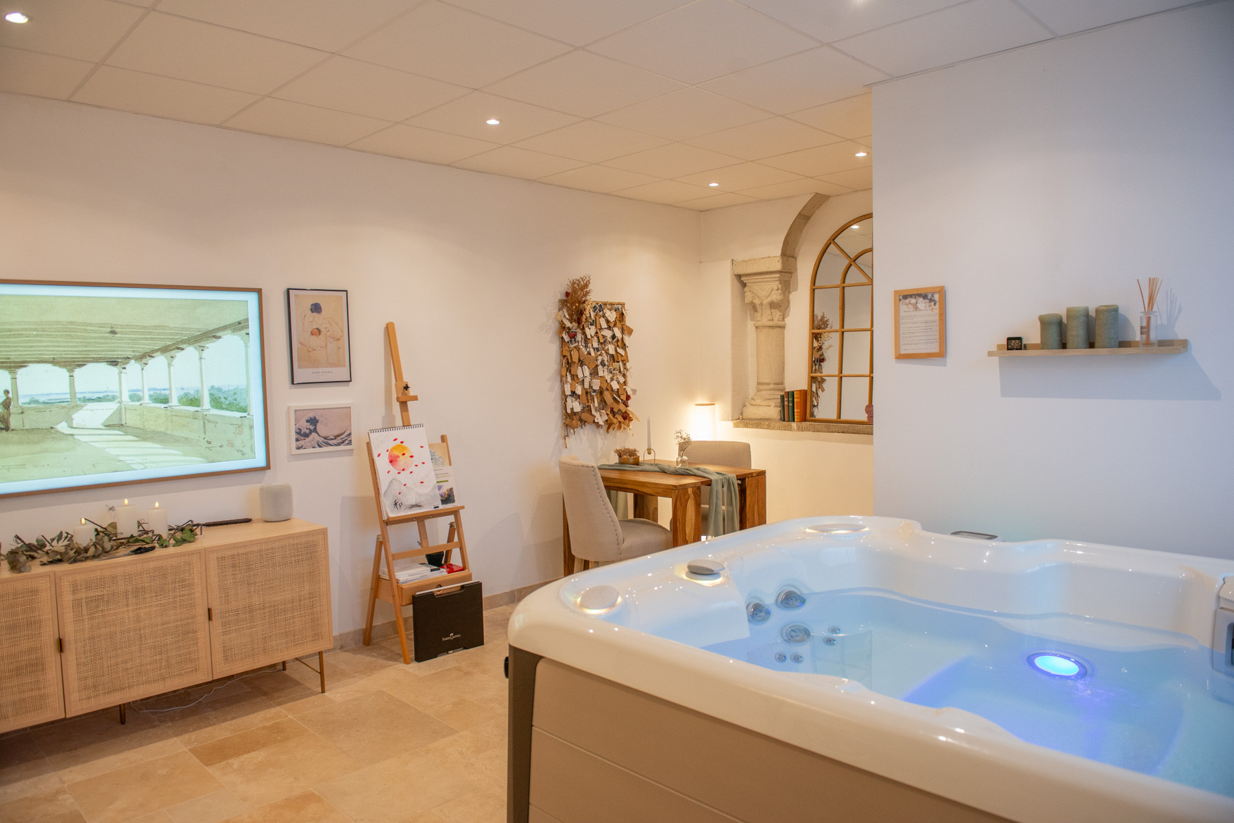 Espace détente jacuzzi privatif