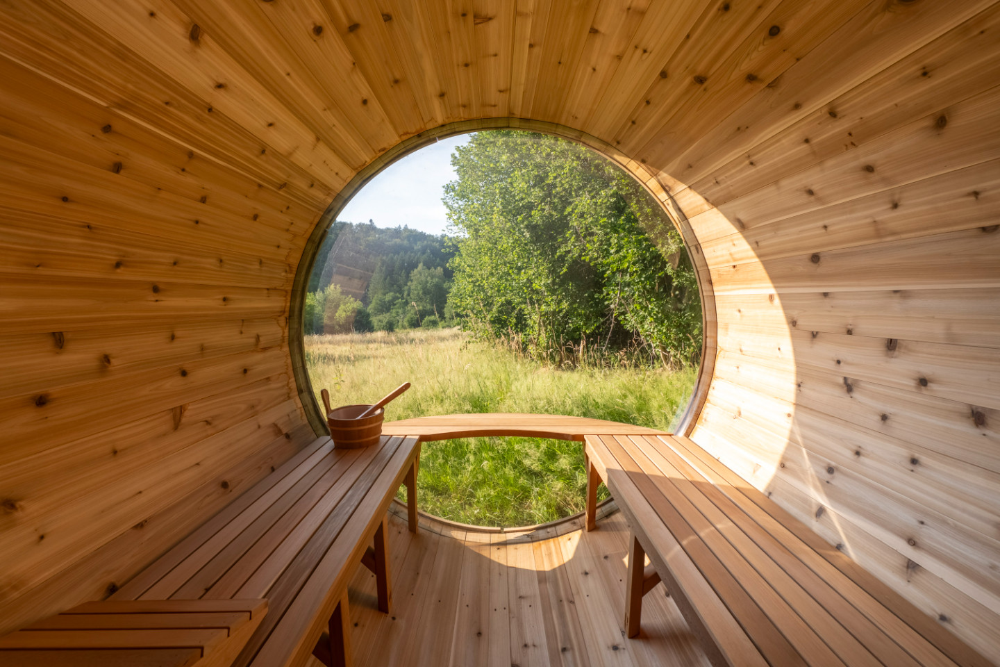Sauna tonneau 4 personnes.