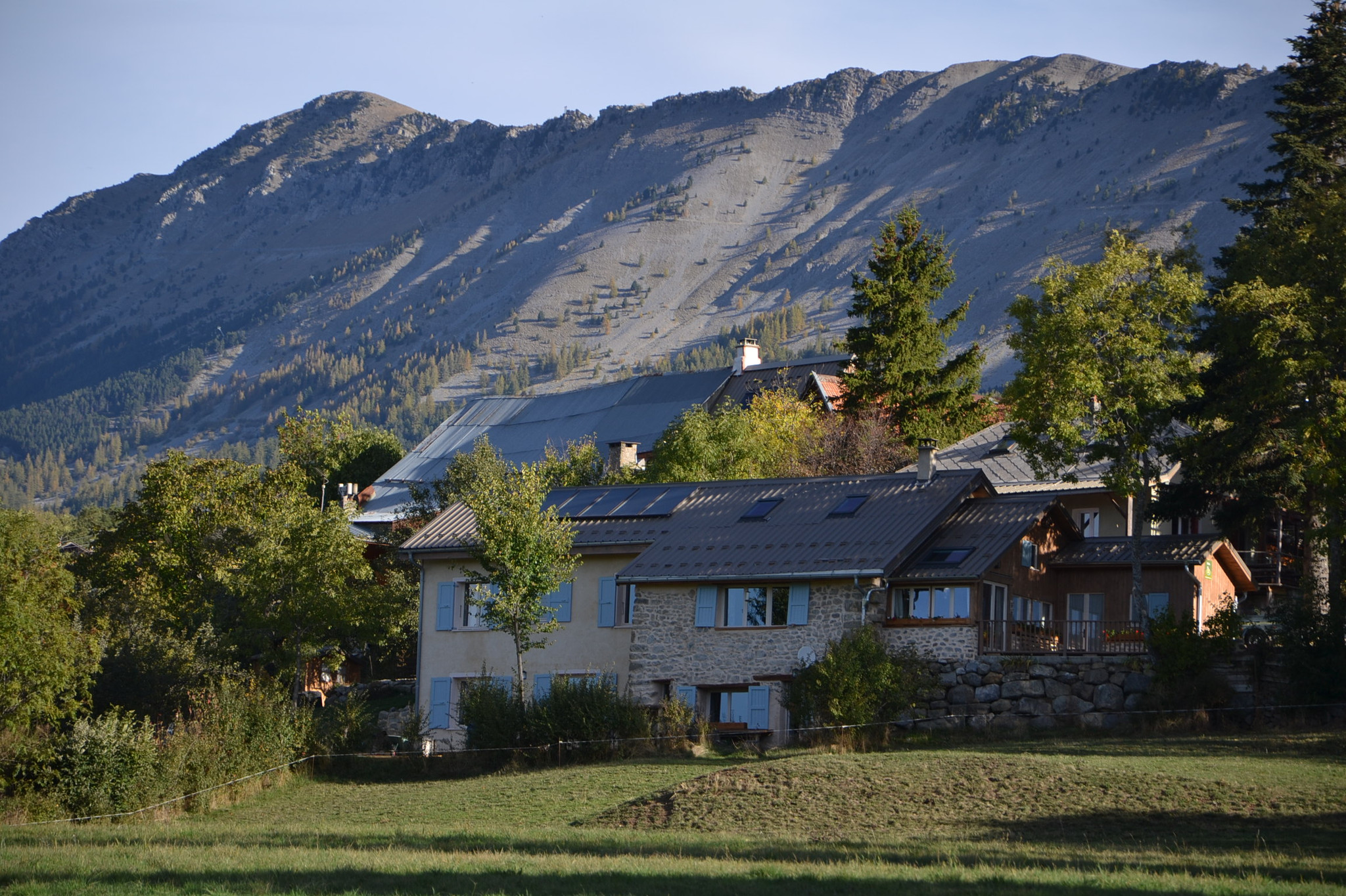 Vue sur les sommets de la Vallée de la Blanche